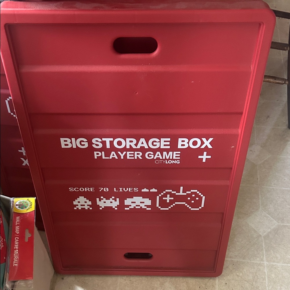 Red Big Storage Box with Game Design